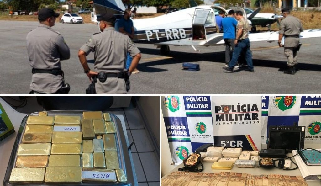 Polícia Militar intercepta avião com R$ 2,8 mi em barras de ouro; homem é preso