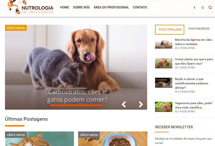 Especialistas brasileiros lançam blog para ampliar a comunicação com a sociedade sobre nutrição de cães e gatos