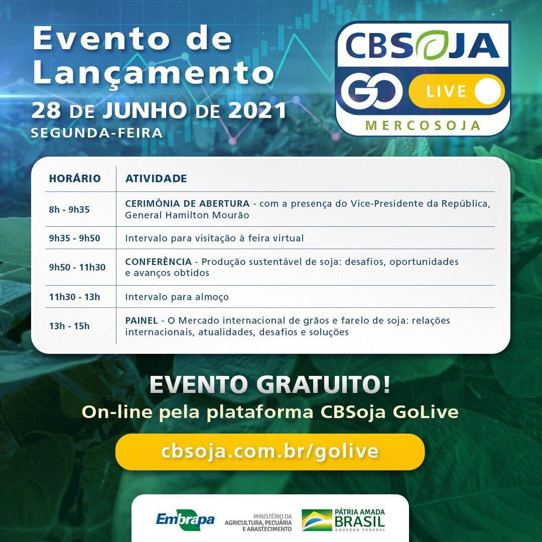 CBSoja GoLive: plataforma interativa do Congresso de Soja abre inscrição gratuita para o evento de abertura