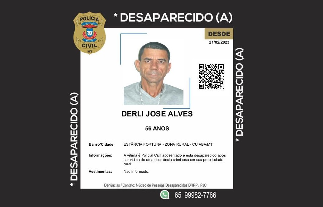 Polícia Civil investiga desaparecimento de investigador aposentado em Cuiabá