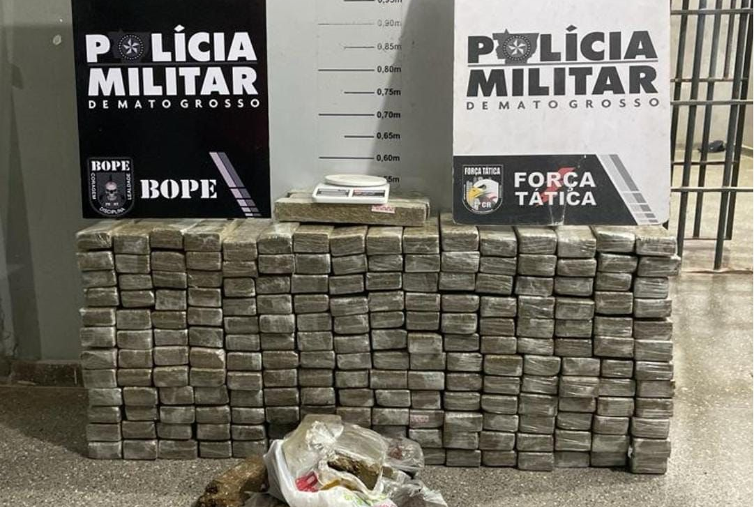 Cuiabá | PM prende quatro suspeitos de tráfico e apreende 150 kg de maconha