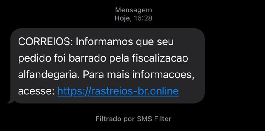 Novo golpe “SMS dos Correios” exige pagamento e dados pessoais para liberar pedido na alfândega
